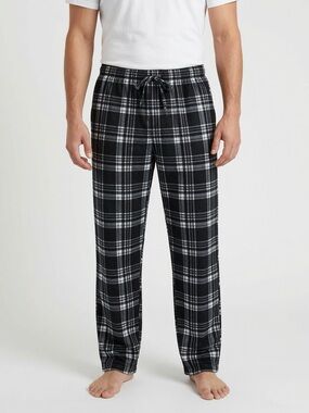 Preswick & Moore Black and Gray Plaid  pajama Pants sz M